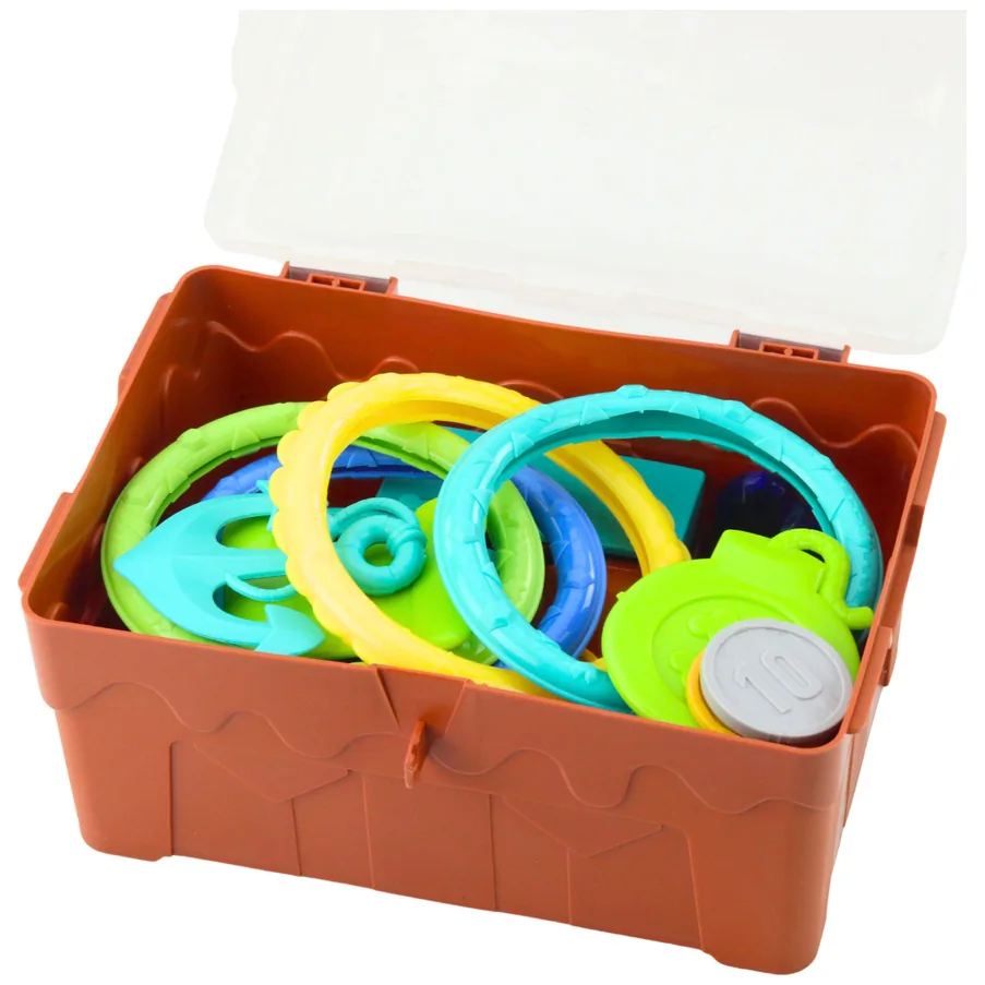 Zestaw Skarbów W Skrzyni Do Nurkowania Zabawy W Wodzie Brązowa 21 el. - obrazek 6