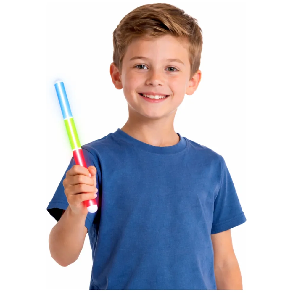 Pałka Trzykolorowa Fluorescencyjna Świeciąca W Ciemności Neon Stick 31,5 cm - obrazek 3