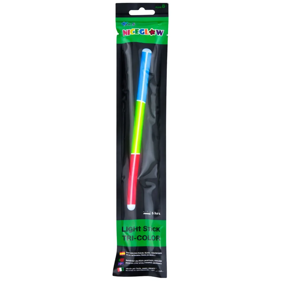 Pałka Trzykolorowa Fluorescencyjna Świeciąca W Ciemności Neon Stick 31,5 cm - obrazek 4