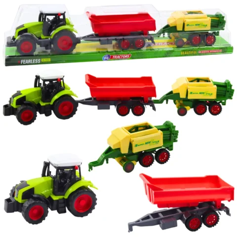 Zestaw Traktor Rolniczy Przyczepa Prasa Maszyna Rolnicza