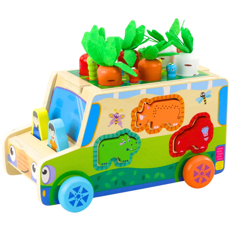 Auto Edukacyjne Drewniane Sorter Kształty Układanka Labirynt - obrazek 2