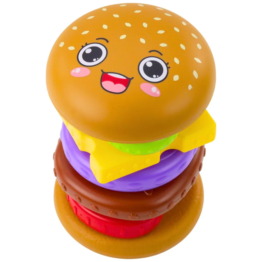 Układanka Piramida Hamburger Dla Dzieci Kolorowy 7 el. - obrazek 2