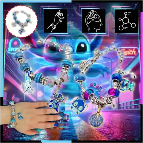 ZESTAW DO ROBIENIA BRANSOLETEK NASZYJNIKÓW Do Biżuterii LILO i STICH STITCH Bohater / Bajka: Lilo i Stitch