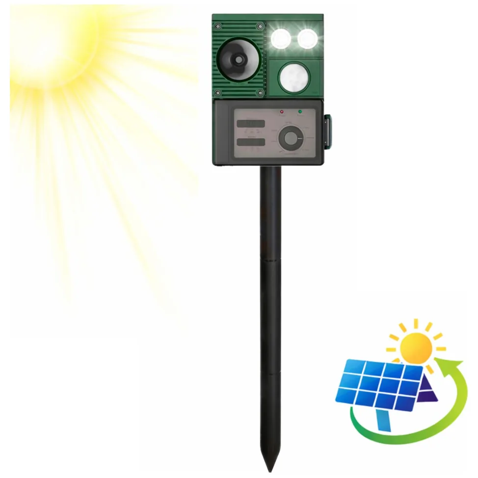 Solarny Odstraszacz Zwierząt Z Czujnikiem Ruchu Ultradźwięki Diody LED - obrazek 2