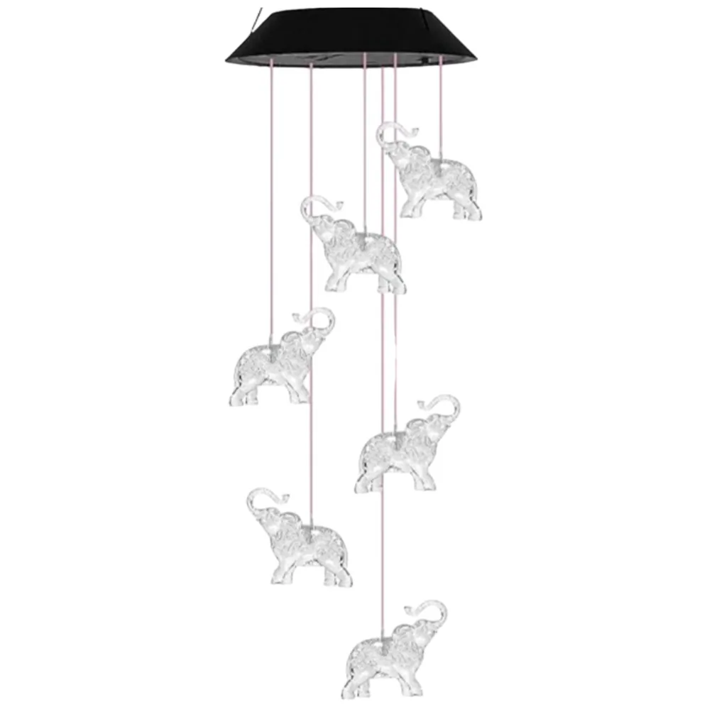 Lampki Solarne Ogrodowe LED Dzwonki Słoniki Kolorowe 70cm - obrazek 2