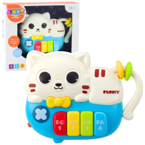 Mini Pianinko Dla Malucha Kotek Niebieski Światła Dźwięki