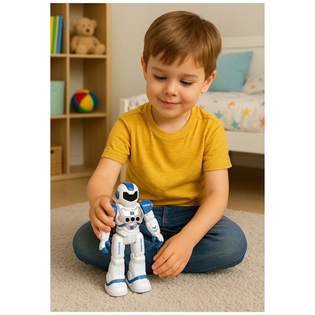 Robot Edukacyjny Zdalnie Sterowany RC Mówi Tańczy Światła Dźwięki Niebieski - obrazek 5