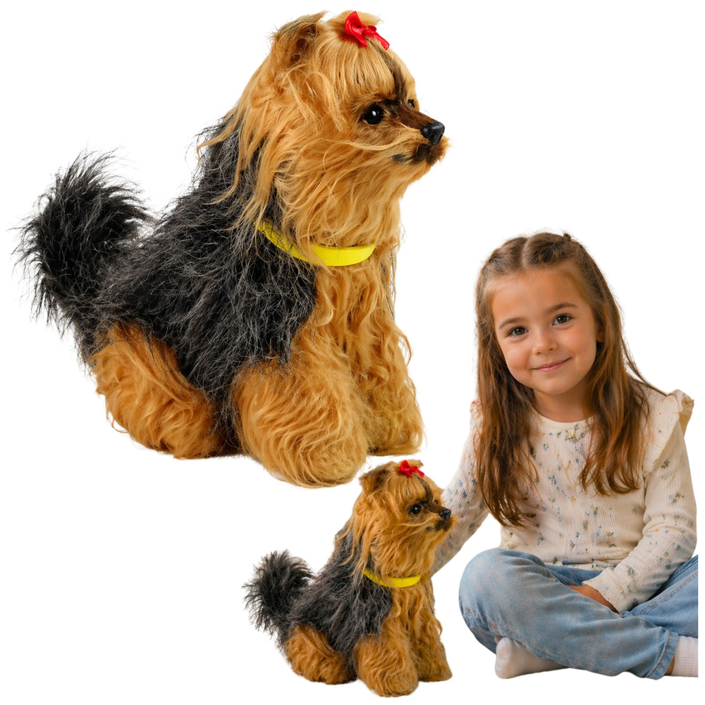 Interaktywny Pies Piesek Yorkshire terrier York  Pluszowy Szczeka Rusza Ogonem