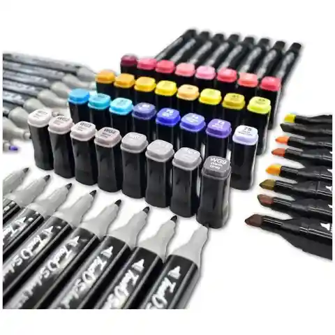 MARKERY ALKOHOLOWE 168 SZT Flamastry Mazaki Pisaki Dwustronne Pro + TORBA Płeć: chłopcy, dziewczynki