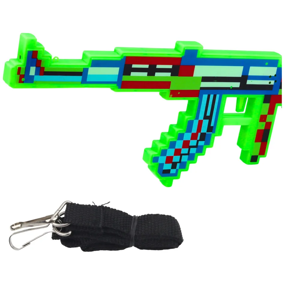 Karabin Pikselowy Broń Światła Dźwięki Laser Zielony 45 cm - obrazek 3