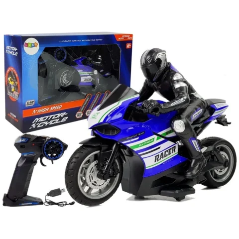 Motor Sportowy Ścigacz Zdalnie Sterowany 2.4G  Zasięg 35 m Niebieski