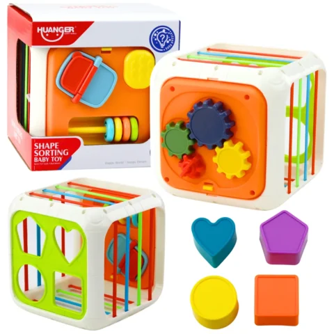 Kostka Sensoryczna Edukacyjna Dla Dzieci Sorter Elastyczne Przęsła Kolorowa