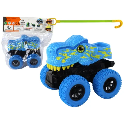 Pojazd Terenowy Pchacz Tyranozaur Rex Gumowe Koła Niebieski