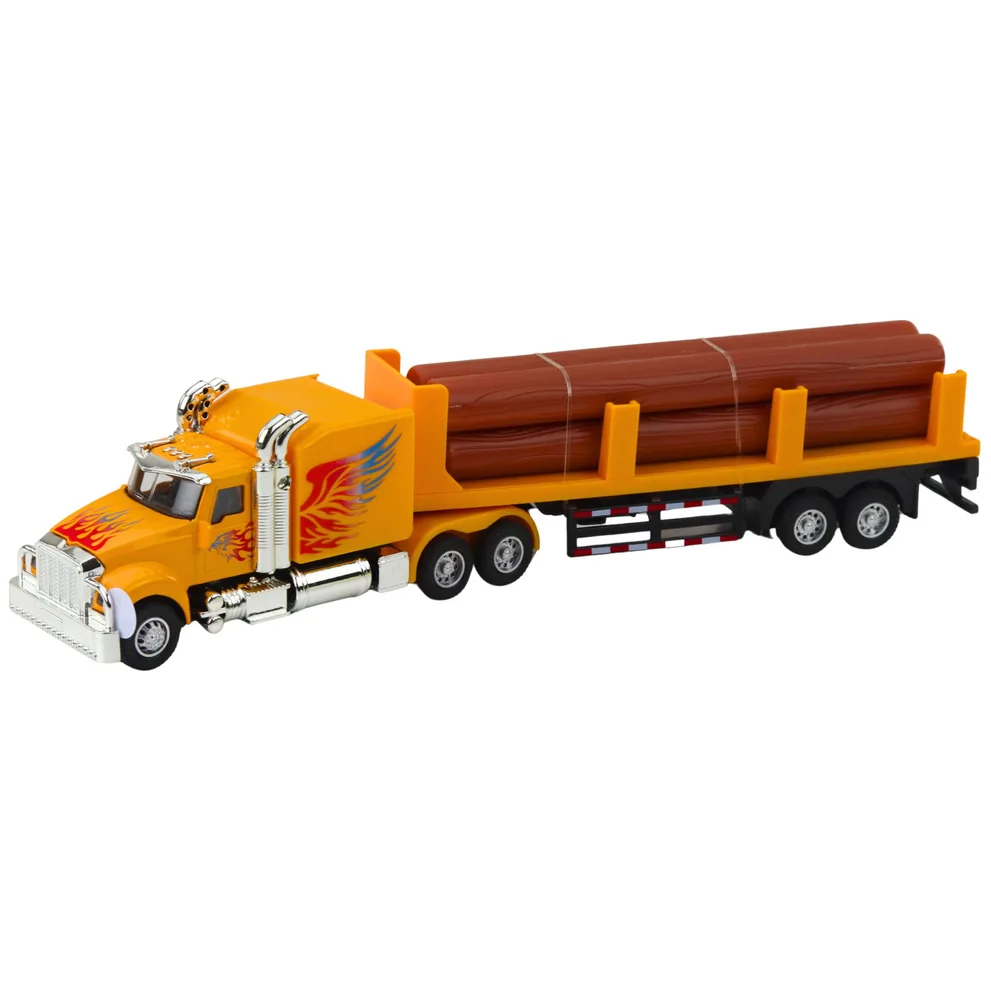 Ciężarówka Cysterna Transport Drewna Napęd Pull-Back Światła Dźwięki 1:36 - obrazek 3