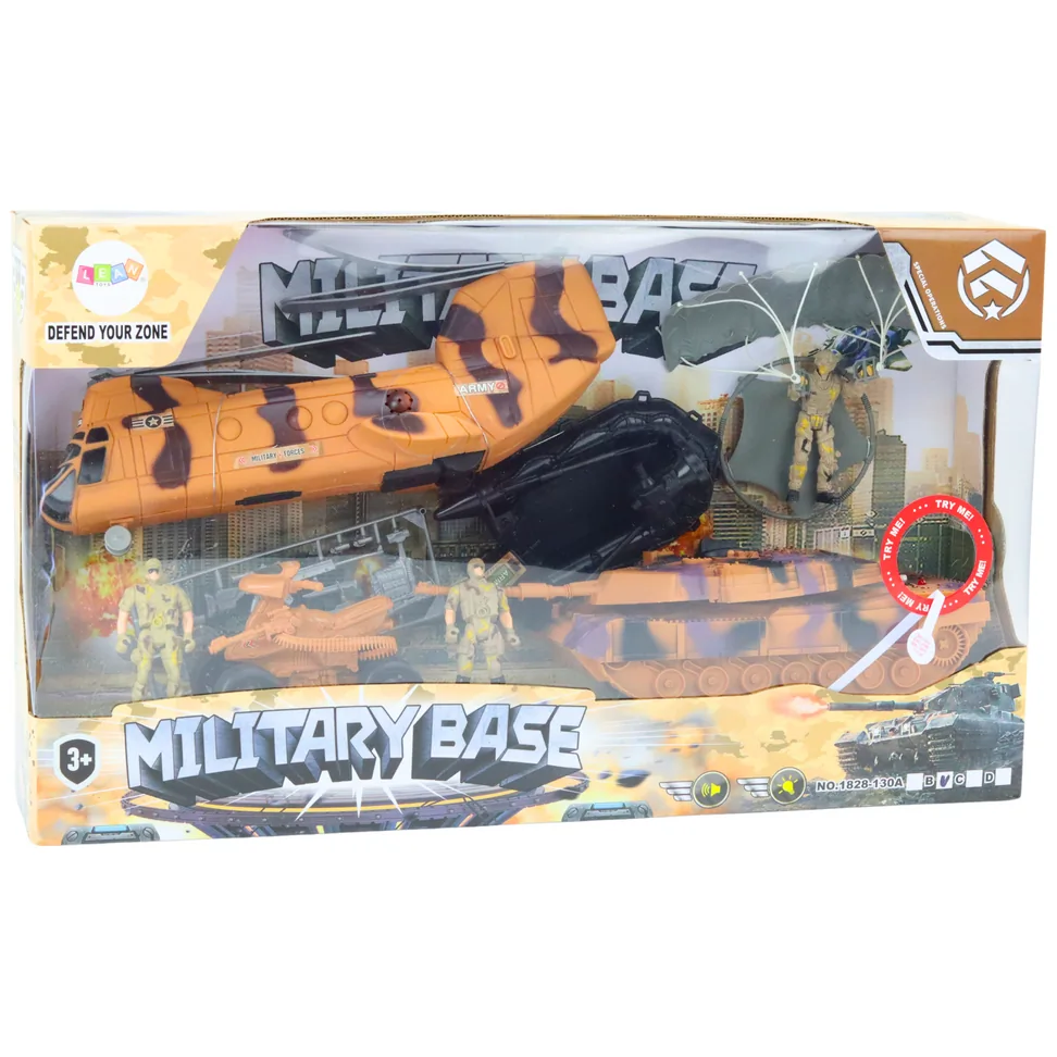 Zestaw Militarny Czołg Wojskowy Helikopter Śmigłowiec Spadochroniarz Dźwięki - obrazek 5
