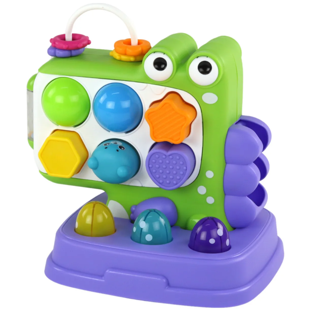 Dinozaur Panel Edukacyjny Whac-A-Mole Sorter Gra Dla Dzieci Fioletowy - obrazek 2