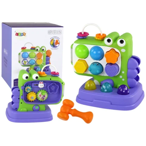 Dinozaur Panel Edukacyjny Whac-A-Mole Sorter Gra Dla Dzieci Fioletowy