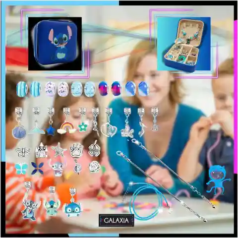 ZESTAW DO ROBIENIA BRANSOLETEK NASZYJNIKÓW Do Biżuterii LILO i STICH STITCH Wiek dziecka: 12 m +