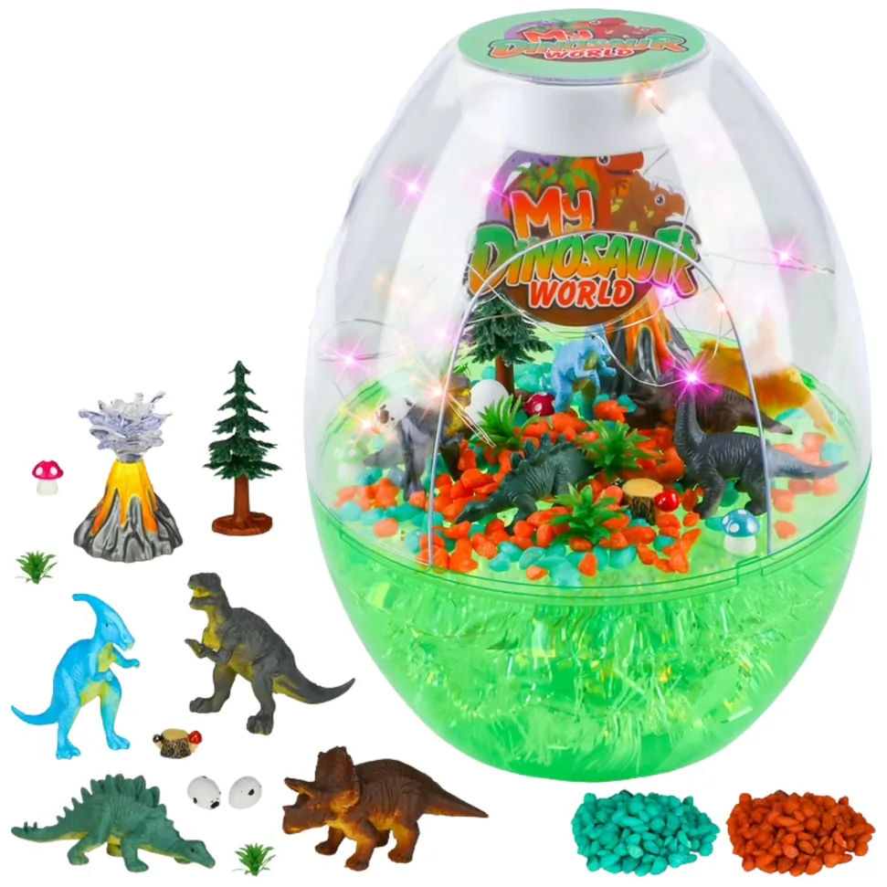 Zestaw Kreatywny Terrarium z Dinozaurami Lampka Nocna Sterowanie Głosem DIY - obrazek 2
