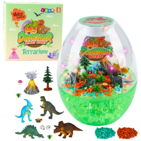 Zestaw Kreatywny Terrarium z Dinozaurami Lampka Nocna Sterowanie Głosem DIY