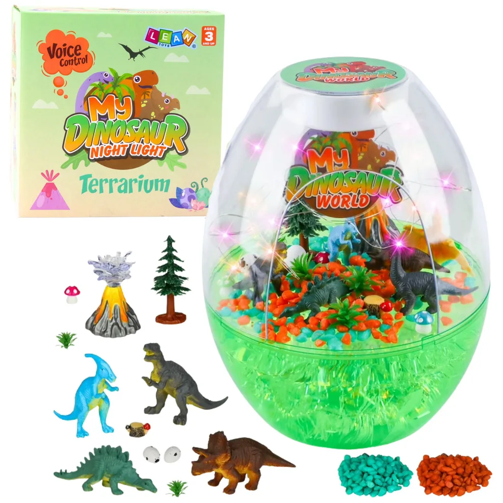 Zestaw Kreatywny Terrarium z Dinozaurami Lampka Nocna Sterowanie Głosem DIY