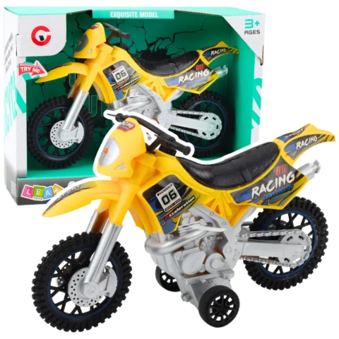 Motor Crossowy Off-Road Napęd Światła Dźwięki Żółty