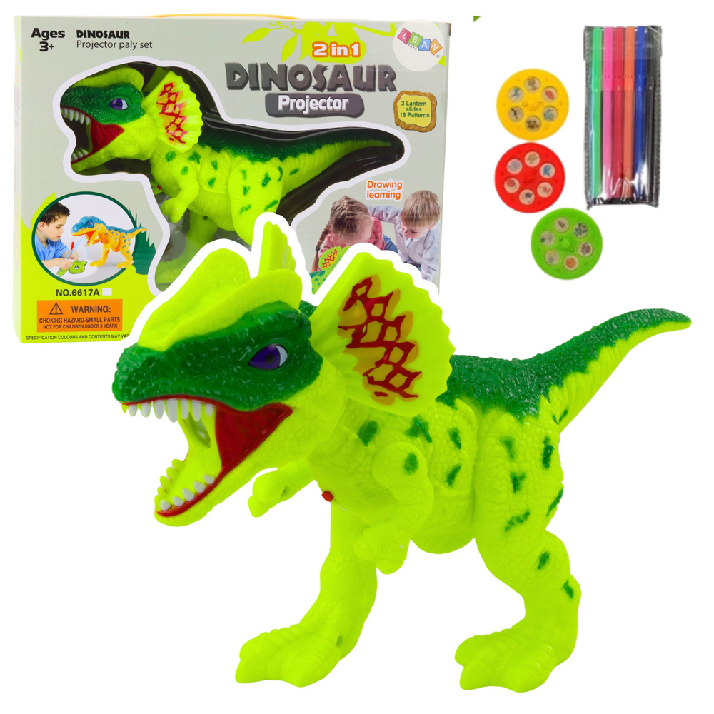 Projektor Dinozaur Do Rysowania Malowania 18 Obrazków Pisaki 2w1