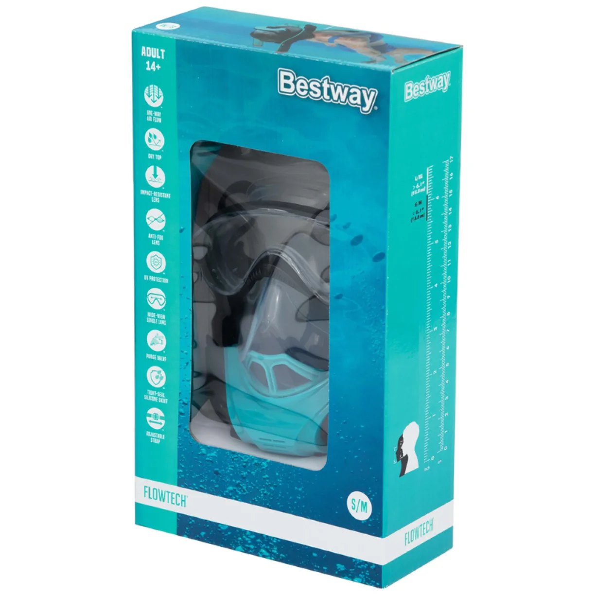 Maska Do nurkowania Pełnotwarzowa Maska Do Snorkelingu S/M Bestway 24060 - obrazek 8
