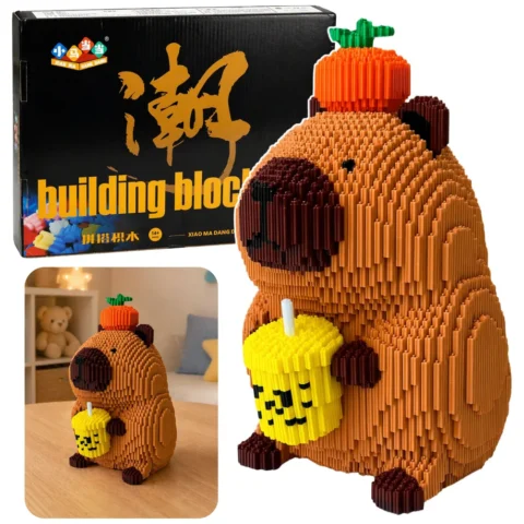 Klocki Konstrukcyjne Kapibara Shake Jabłko 3D Duża Figurka 3900 el. 25cm