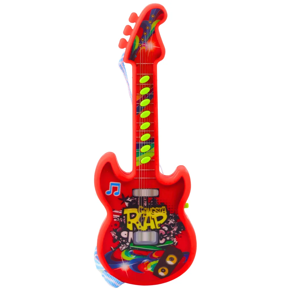 Gitara Elektryczna Dla Dzieci Melodie Gama Solmizacyjna Czerwona 29cm - obrazek 2