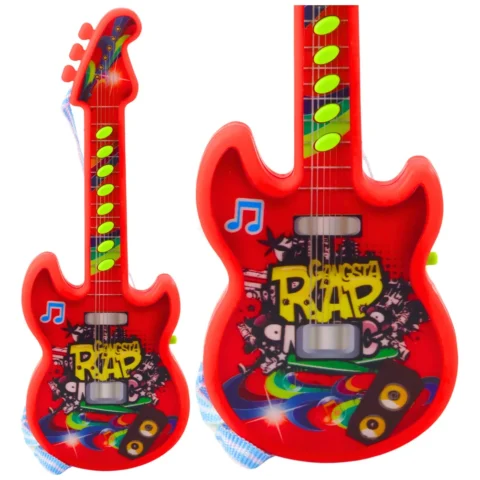 Gitara Elektryczna Dla Dzieci Melodie Gama Solmizacyjna Czerwona 29cm