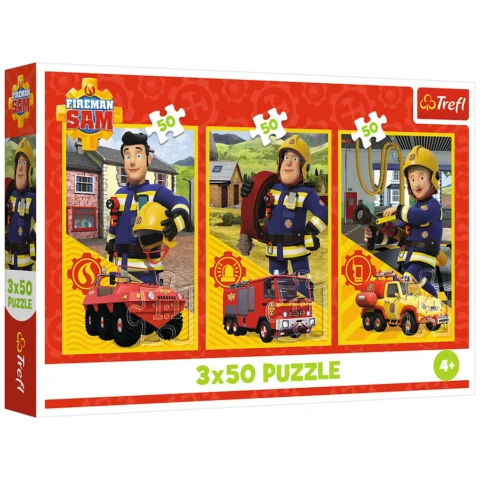 Puzzle - 3x50 - Ekipa z remizy - Strażak Sam - Trefl 34880