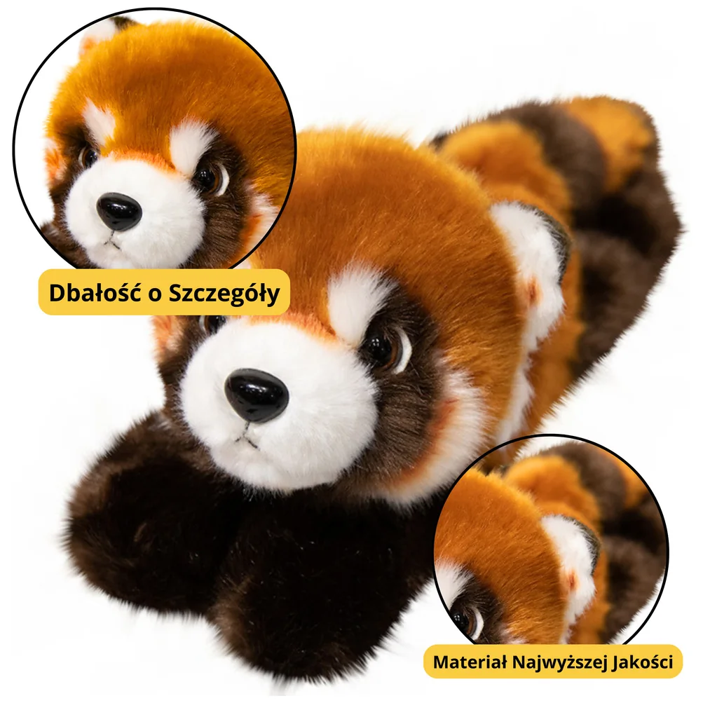 Pluszowa Panda Ruda Maskotka Brelok Kółko Karabińczyk 13cm - obrazek 2