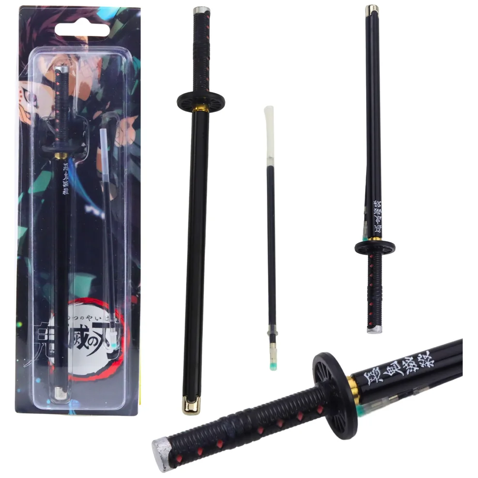 Długopis Miecz Katana Anime Metalowy Czarny Tusz Wymienny Wkład Czarny