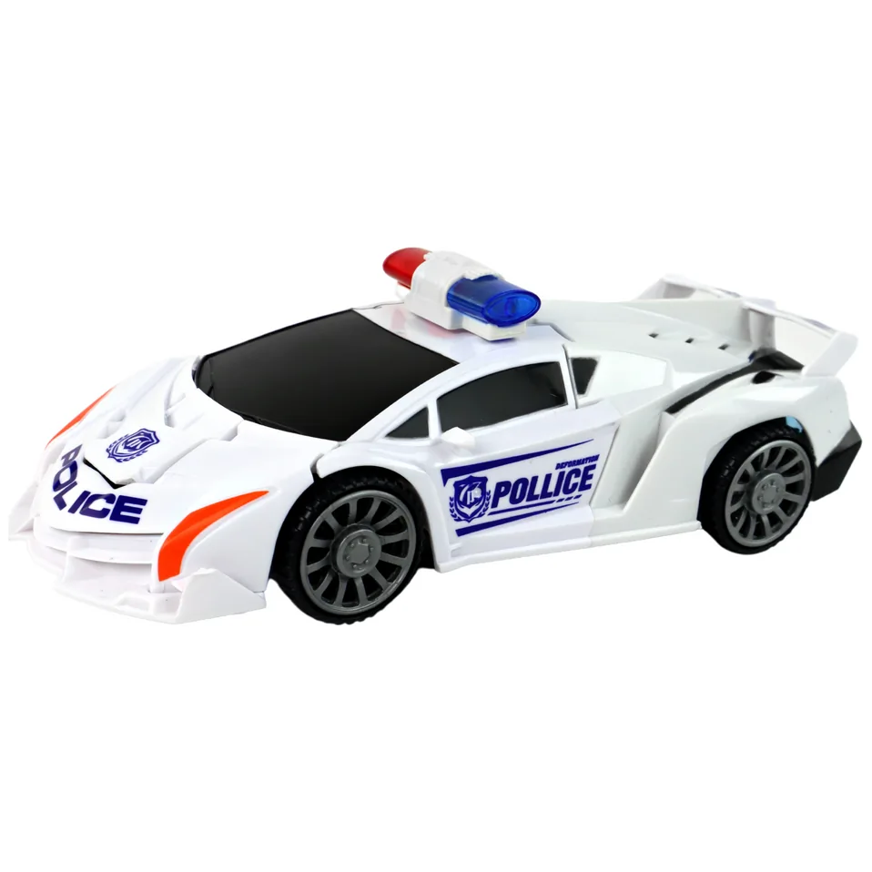 Samochód-Robot Policja Biały 2w1 Transformacja - obrazek 2