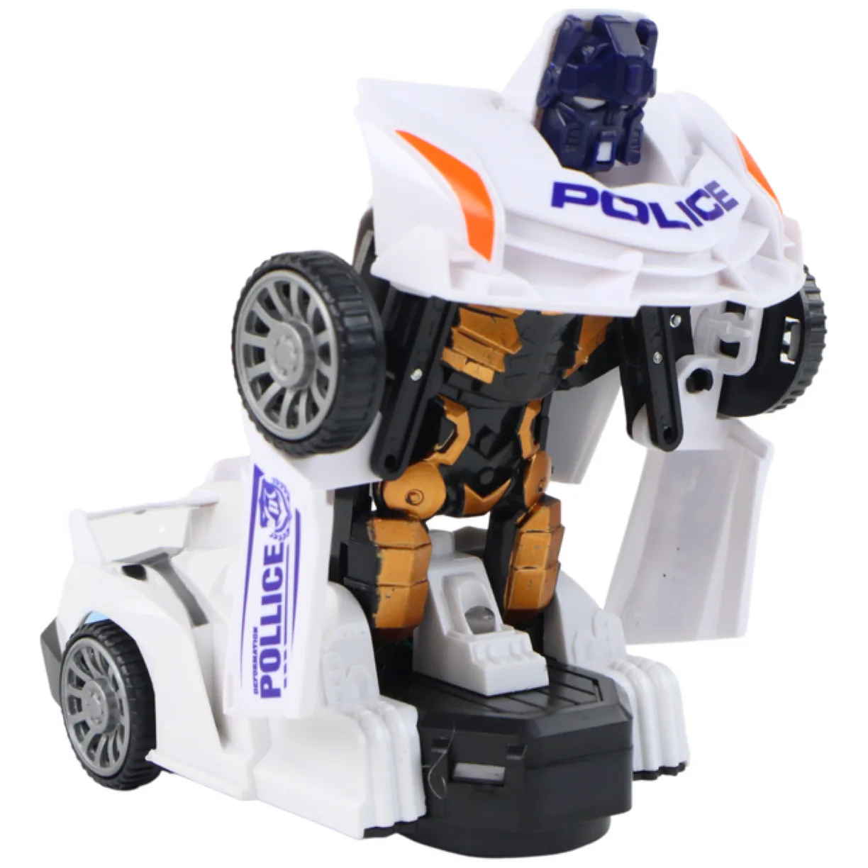 Samochód-Robot Policja Biały 2w1 Transformacja - obrazek 3