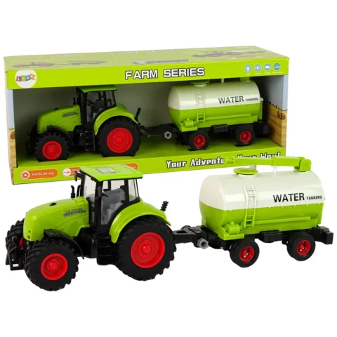 Traktor z Przyczepą Duże Koła Zielony Farma