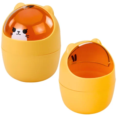 Mini Kosz Miś Na Biurko Stolik Pomarańczowy 1L 16cm