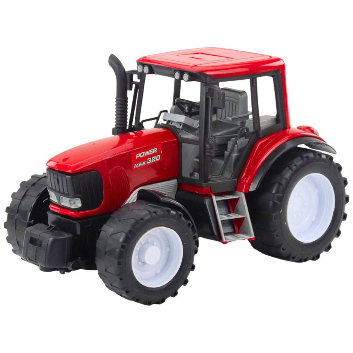 Traktor Rolniczy Farmerski Z Zieloną Przyczepą i Sianem Czerwony 62cm - obrazek 3