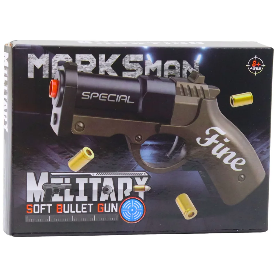 Mini Pistolet Broń Na Naboje I Łuski Czarno-Brązowy 13,5 cm - obrazek 6