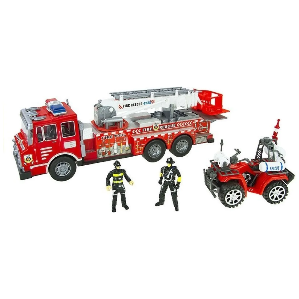 Duży Zestaw Straż Pożarna Wóz Strażacki Figurki Quad Kask Dla Dziecka - obrazek 5