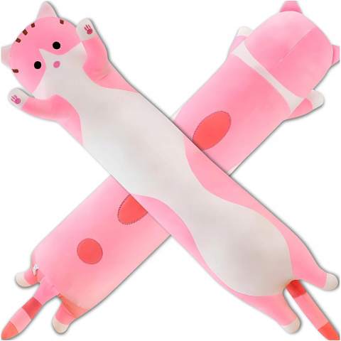 MASKOTKA PLUSZAK PODUSZKA KOTEK ZABAWKA PRZYTULANKA DŁUGI KOT RÓŻOWY 90cm EAN (GTIN): 5903772709285