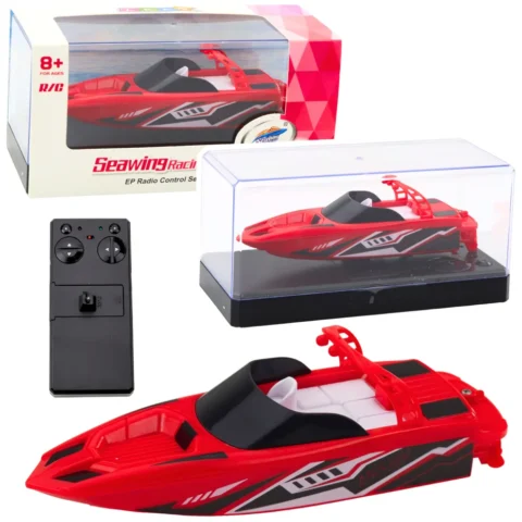 Łódź Motorówka Zdalnie Sterowana RC Biało-Czerwona 15cm