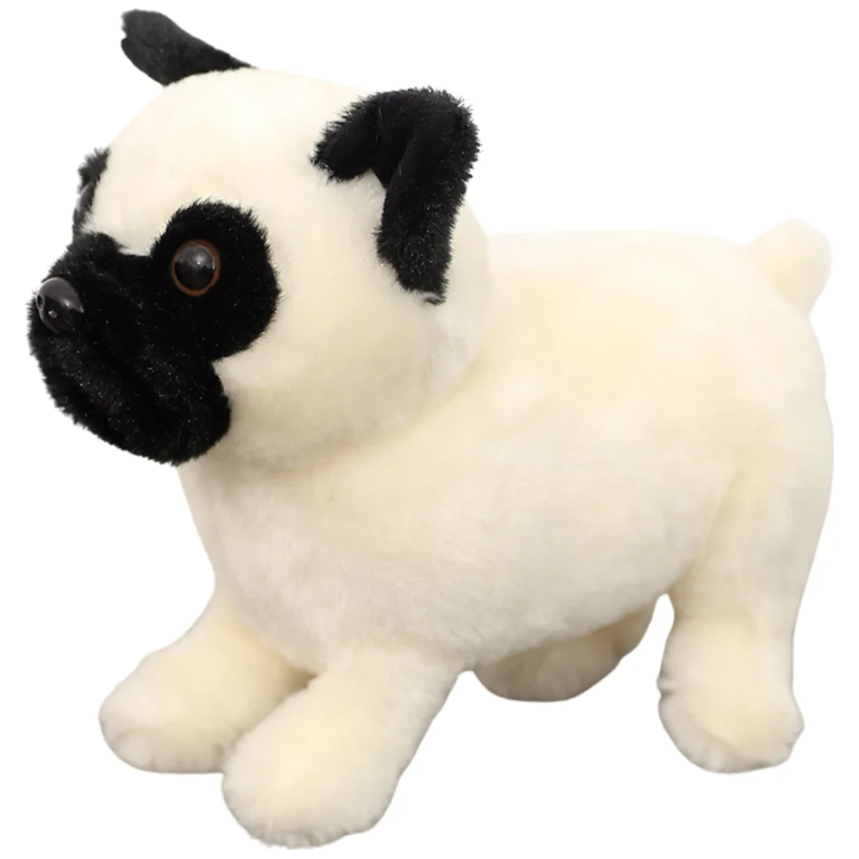 Pluszowa Maskotka Przytulanka Pies Mops Biały 19cm - obrazek 2