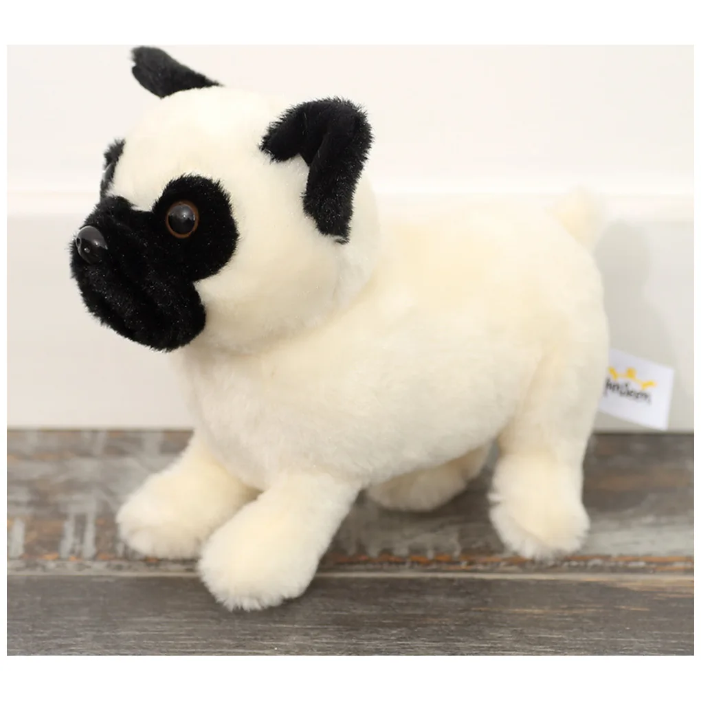 Pluszowa Maskotka Przytulanka Pies Mops Biały 19cm - obrazek 3