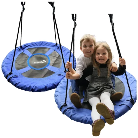 Huśtawka Ogrodowa Bocianie Gniazdo Dla Dzieci Niebieska 80cm
