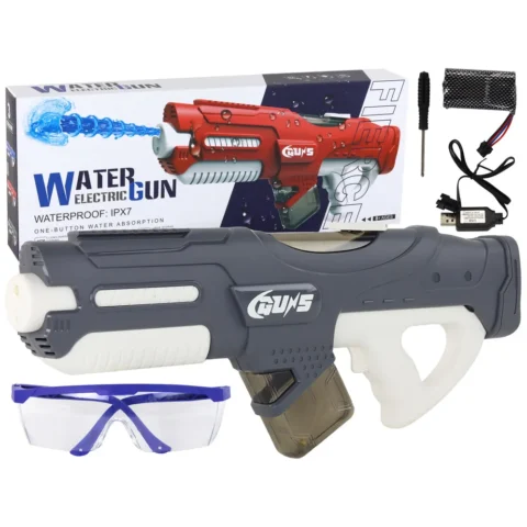 Duży Pistolet Na Wodę Szary 750ml Okulary