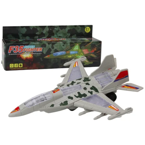 Myśliwiec Militarny F35 Jeżdżący Światła Dźwięki Szary