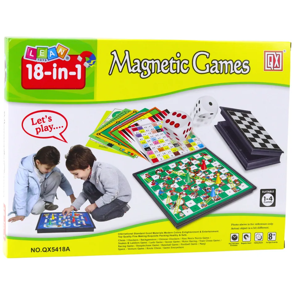 Zestaw Gier Rodzinnych 18w1 Szachy Magnetyczna Szachownica - obrazek 12