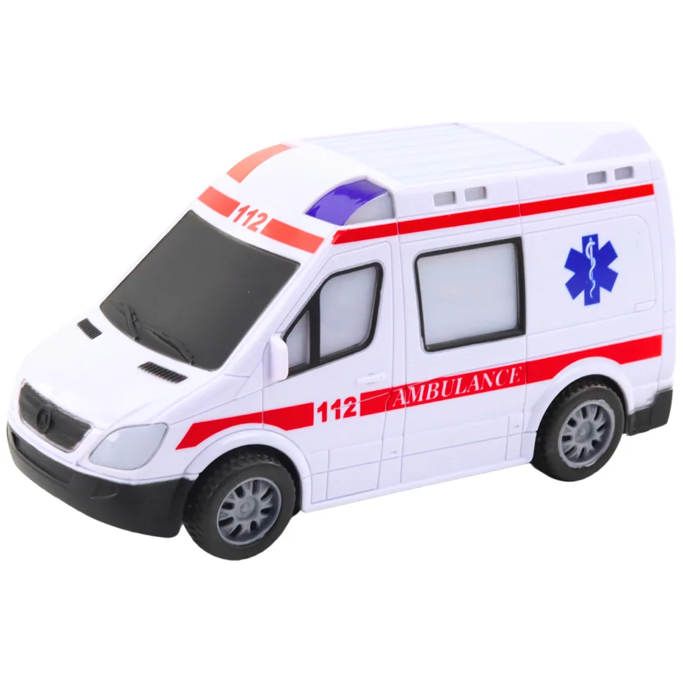 Karetka Ambulans Na Baterie Światła Dźwięki Biały - obrazek 2